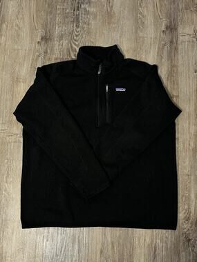 Patagonia Men’s Black Better Sweater Long Sleeve Quarter-Zip Fleece Pullover XL